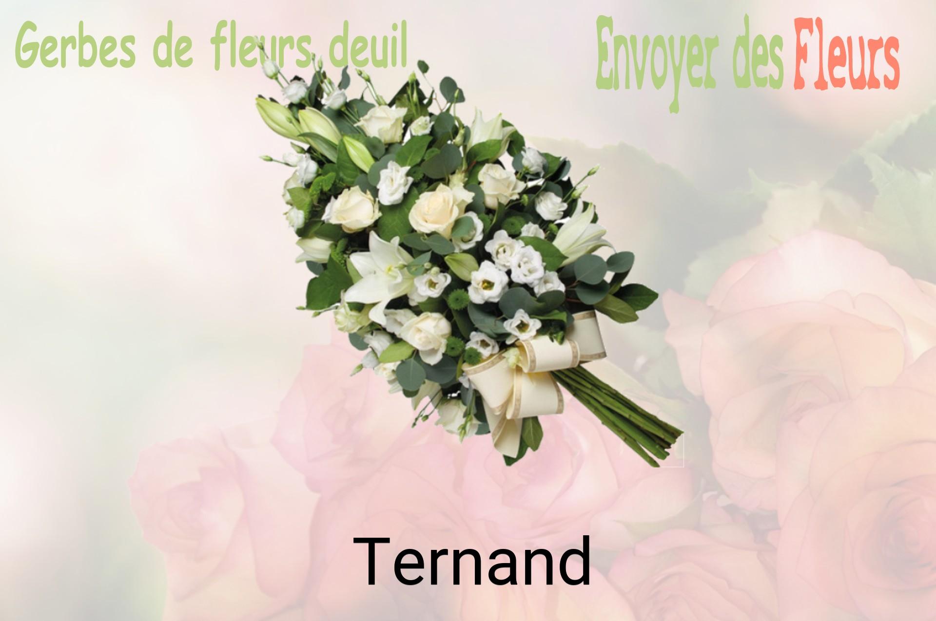 Gerbe de fleurs de deuil livrée à Ternand